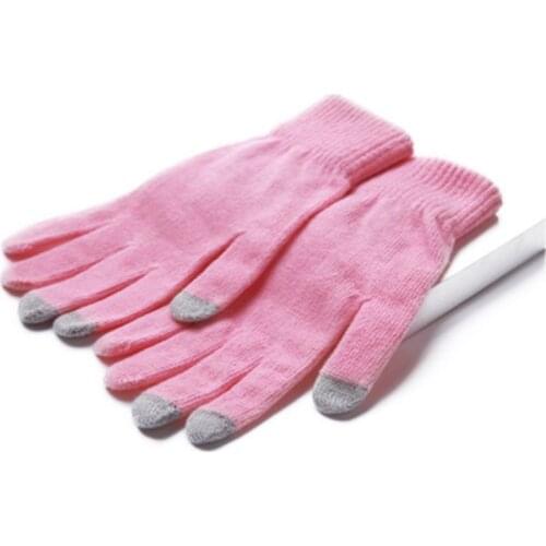 Women Winter Full Fingered Touch Screen Gloves Knit Thicken Thermal Warm Mittens