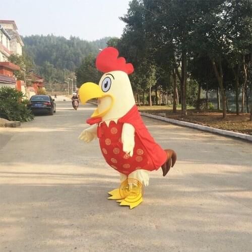 Rooster Mascot Costume Cock Costume Halloween Christmas Funny Animal Chicken Mascot Clothing Adult Size Halloween Party Dress