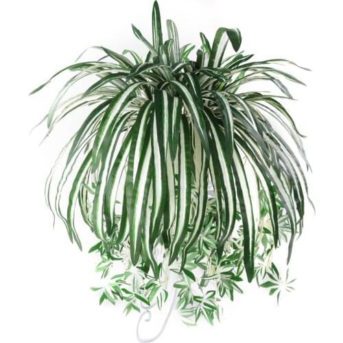 1pcs 65cm Green Artificial Chlorophytum Comosum Faux Greenery Home Garden Artificial Silk Spider Plant Fake flower leave