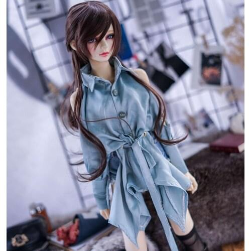 1PCS Off shoulder shirt long Bjd doll clothes long casual long sleeve for 1/3 1/4 msd17 uncle Pink / Green dolls accessories