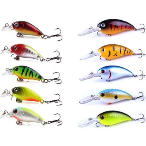 10Pcs Set Crank Fishing Lure Bait Artificial Bait Crankbait For Fishing Swimbait Crank Wobblers 4.5cm 10cm
