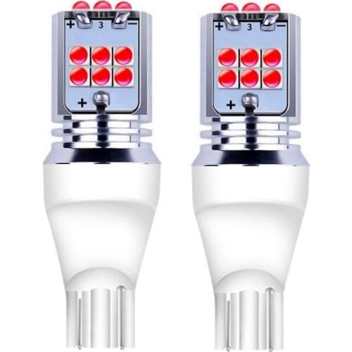 2PCS T15 W16W WY16W Super Bright 1800LM LED Auto Brake Bulb Reverse Light Car Turn Signal Rear Fog Lamp Daytime Running Lights