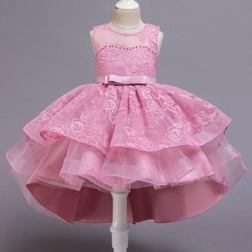 2020 Summer Champagne Bridesmaid Dress Girl Kids Dresses For Girls Children Pageant Ball Gown Flower Prom Party Princess Dress