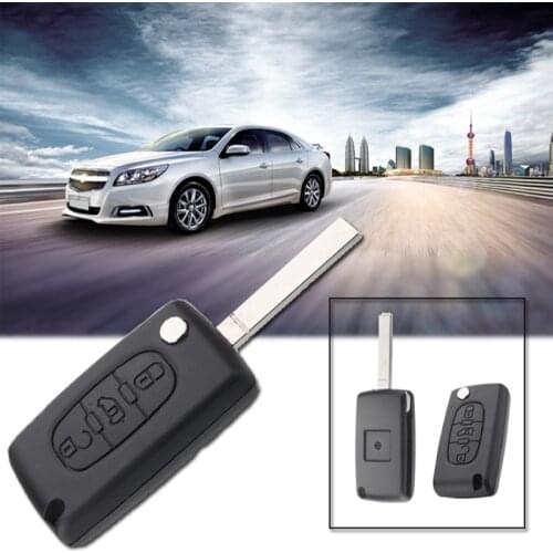 3 Button Remote Key Housing Flip Key Fob Case Shell w/ Blade For Peugeot For Citroen Berlingo Remote Key Case With Blade