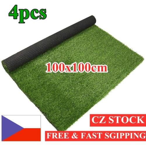 4pcs 100x100cm Artificial Green Plant Lawns Carpet Wall Green Plants Lawns Carpet DIY Home Shop Floor Wedding Decoration
