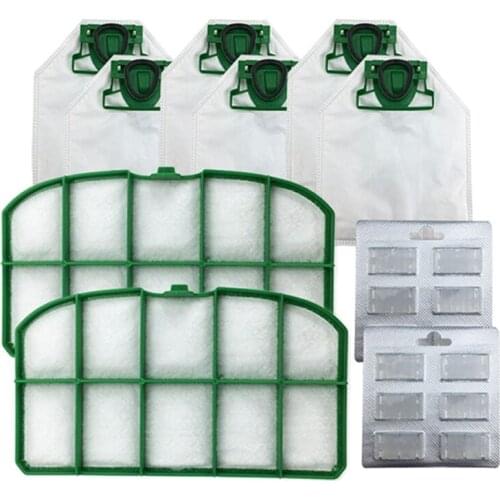 6pcs Dust Bag + 2pcs Hepa Filters 2pcs Fragrance Blocks for VK200 Vacuum Cleaner