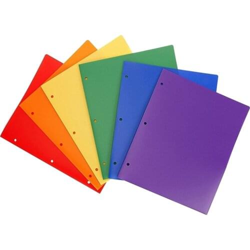 6 Pack Pocket Folders,Sturdy Plastic Portfolio,3 Hole Punch,Letter Size,Keeps Letter Size Paper for School,Home,and Work