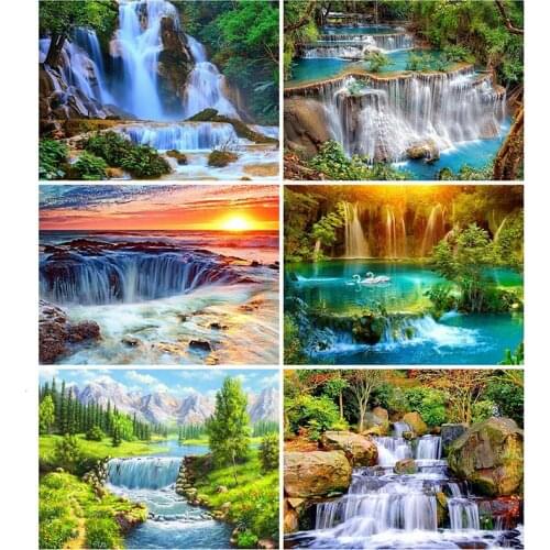 5D Landscape Diamond Painting Full Drill Square Waterfall Sale Diamond Art Embroidery Home Decoration
