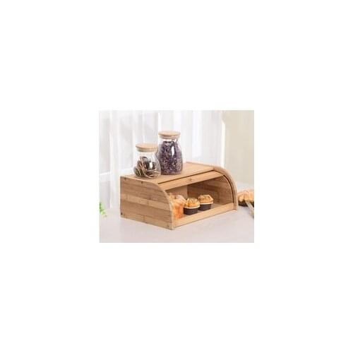 Bamboo Bread Box Storage Box Bins With Cutting Board Double Layers Food Containers Big Drawer Kitchen Organizer Home Accessories