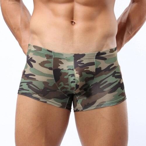 Men Boxer Underwear Camouflage Underwear Underpants Bulge Pouch Boxershorts Breathable Boxers Hombre Underpants Boxer Mens Male