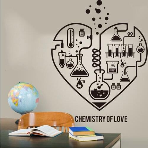 Large Chemistry Science Abstract Heart Wall Decal Laboratory Classroom Geek Chemistry Science Valentine Wall Sticker