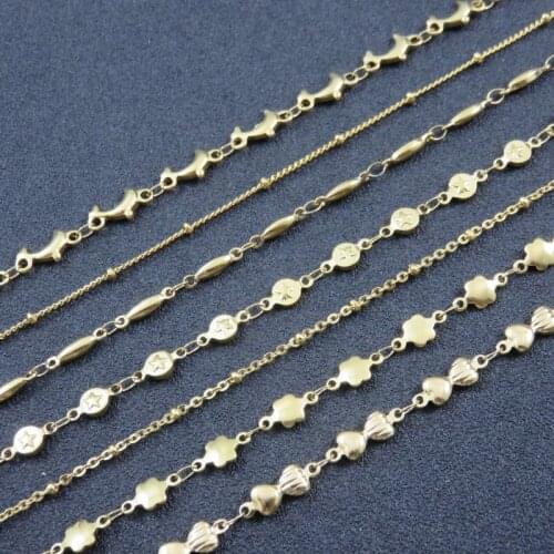 50cm Women Chain Gold-color Stainless Steel Chain Necklace Fashion Lady Jewelry Gift