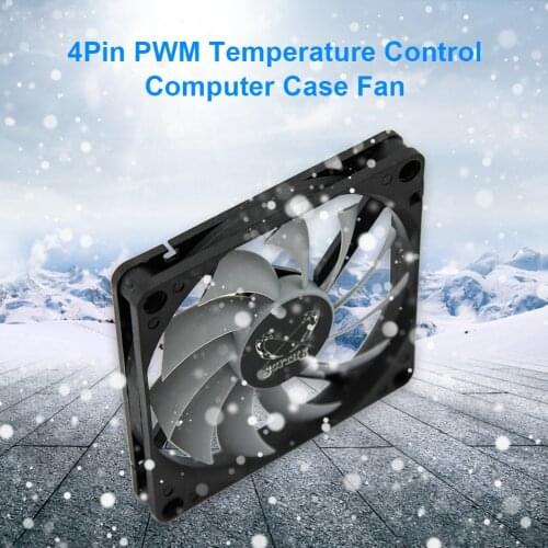 KH12H-P 8cm Computer Case Thin Fan 4 Pin 3000RPM Adjustable Speed Temperature Control Expention Board Chassis PWM Heatsink Coole