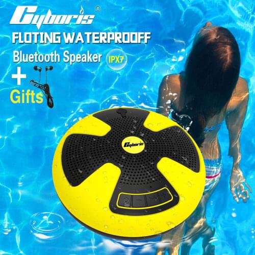 CYBORIS IPX7 Dual 5W Swimming Speaker Pool Floating Bluetooth Speakers Wireless Waterproof stereo use for Outdoor Bathroom