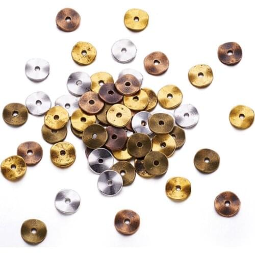 10mm Alloy Metal Disc Flat Spacer Beads for Jewelry Making Bracelet Necklace Mixed Color Hole: 2mm about 420pcs/200g