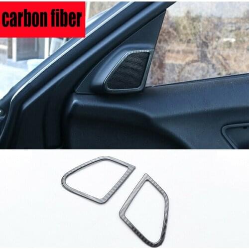 FOR Honda Accord 8th 2008 2009 2010 2011 2012 2PCS BLACK carbon fiber steel car A-pillar horn ring trim
