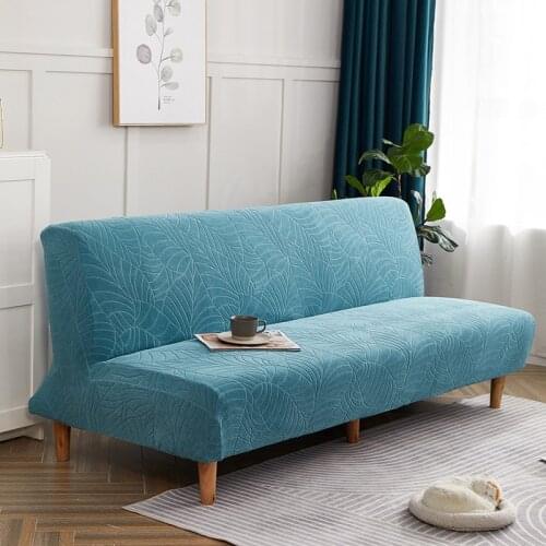 Home Waterproof Armless Sofa Bed Covers Embossed Couch Folding Seat Slipcover Stretch Cover Jacquard Elastic Sofa Protector case