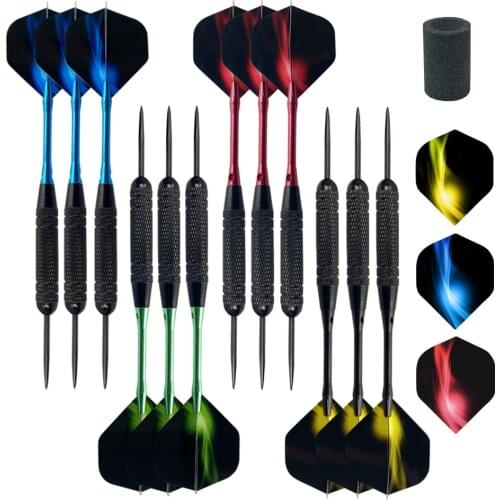 12 sets of professional steel tip darts tungsten steel needle arrow 24 grams hard game competition level needle darts