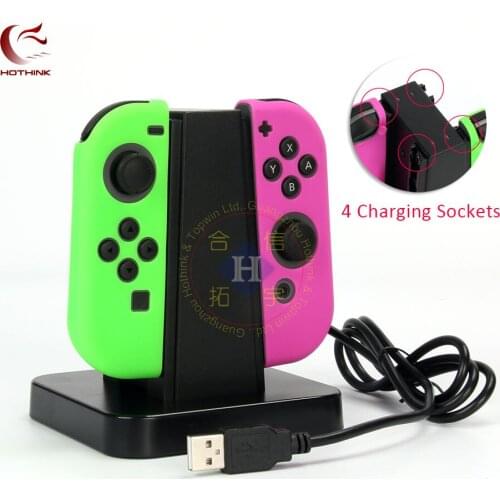 HOTHINK 4 in 1 Square Charger Charging Stand holder For Nintendo Switch Joy-con NS NX Joy con