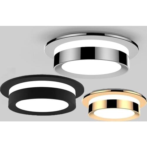 Acryl Recessed LED Downlight AC85-265V Chrome Round Ceiling Light 5W/7W/9W/12W Spot Light For Porch Corridor Kitchen Indoor Lamp
