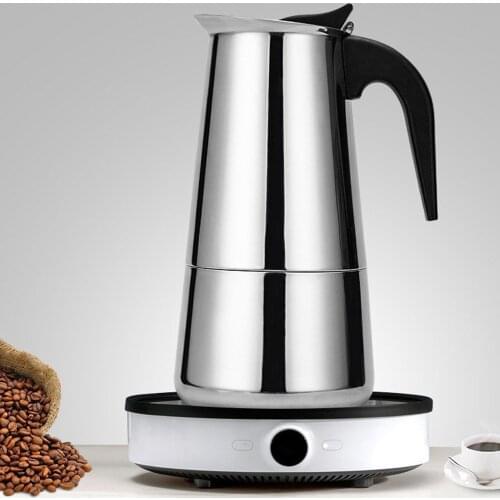 Stainless Steel Induction Stovetop Coffee Maker Mocha Pot Espreeso Machine with Filter Kitchen Home Use