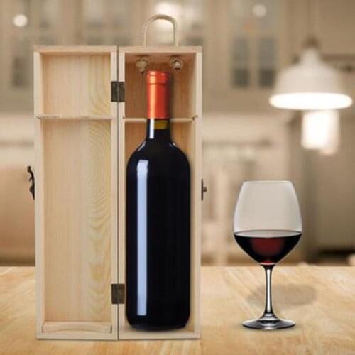 Wine Box Single Bottle Red Wine Box Wooden Wine packing Box Carries Gift Bar Accessories Whiskey Packing Wine Box