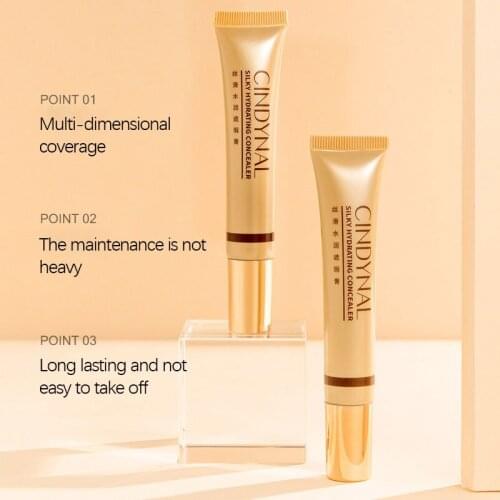 Small Golden Tube Foundation Cream Silky Hydrating Concealer Oil Control Liquid Foundation Moisturizing Lasting Make Up TSLM1