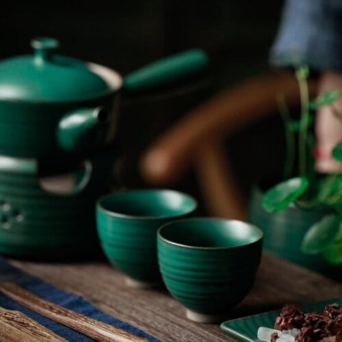 Master Cup 6pcs/set Japanese Kungfu Tea Cup 45ml Coarse Pottery Tea Cup Retro Thread Small Tea Cup Single Cup Household Tea Cup