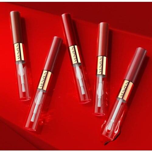 Matte Double-ended Lip Glaze Lasting Set Makeup Easy to Color Waterproof Lasting Lipstick Lip Makeup 1Pcs