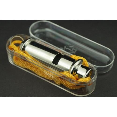 High decibel Metal Sports Whistle Referee Indoor Outdoor Match Camping Emergency