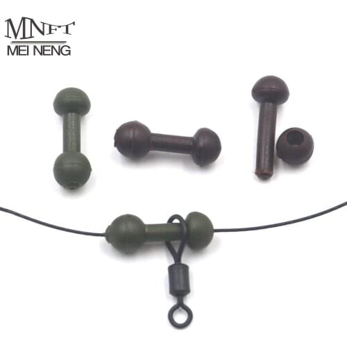 MNFT 120Pcs Carp Fishing Chod Bead Release Rig Heli Dumbbells Shape Soft Rubber Chod Beads Swivel Coarse Fishing Accessories