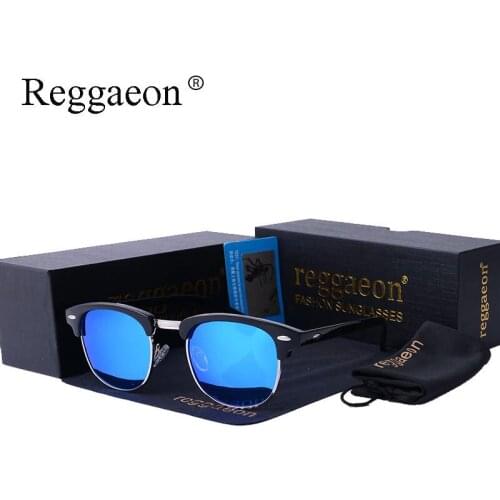 Reggaeon Brand designer fashion Classic half frame men sunglasses women polarized Rice Nails Lady retro glasses
