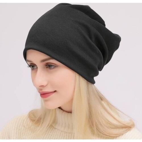Female Autumn Soft Stretch Knit Slouchy Skullies Cap Outdoor Travel Bonnets Women Men Stylish Thin Hip-hop Beanies Winter Hats