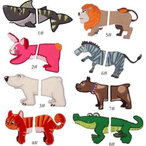 Cartoon Animal Lion Bear Tiger Cat Embroidered Sewing Iron on Patches for Clothing Decorations for Clothes Jacket Jeans T-shirt