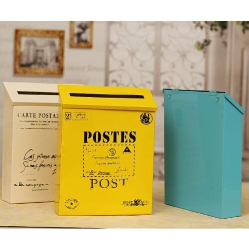 Wall Mounted Mailbox Fashion Vintage Bucket Tin Newspaper Boxes Mail Box Metal Letter Post Mail Box Home Decoration