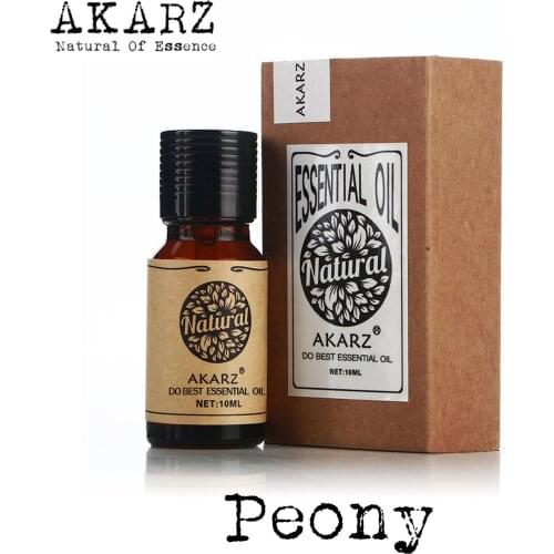 Peony essential oil AKARZ Top Brand body face skin care spa message fragrance lamp Aromatherapy Peony oil
