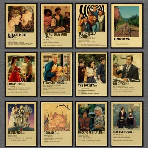 Classic Movie Poster TV Show Stranger Things /Friends Kraft Paper Retro Posters Art Painting Picture for Room Bar Wall Decor