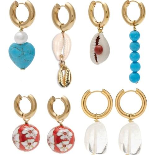 Freshwater pearl rno piercing earring Gold filled micro pave heart cuban link chain earring minimal simple ear cuff clip earring