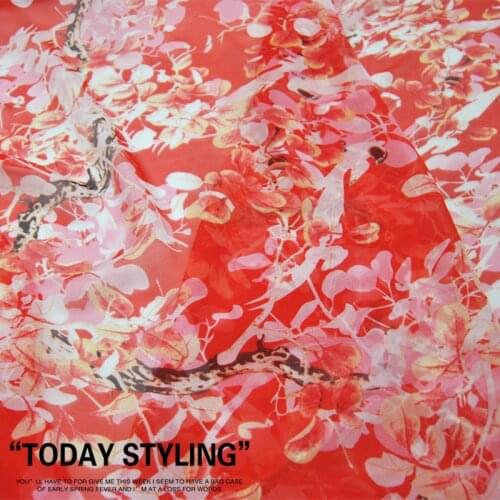 LEO&LIN Large Wide Red Flower Real Silk Chiffon 100% Silk Clothing Cloth Fabric DIY Sewing Tissue