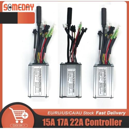 SOMEDAY Electric Bicycle KT Controller 36V/48V Squarewave 15A 17A 22A Controller for Ebike 250W/350W/500W Motor with Light Plug