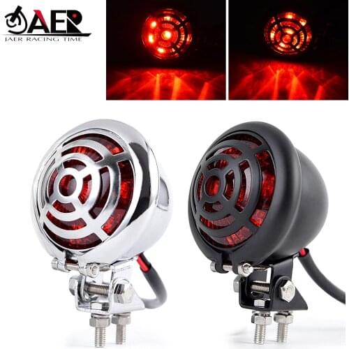 Red 12V Led Cafe Racer Style Stop Tail Light Motorcycles Brake Rear Lamp Tail Light for Harley Sportster Bobber Chopper
