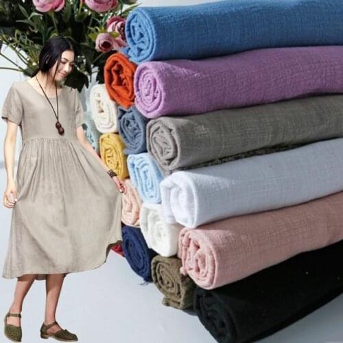DIY Clothes Patchwork Fabric 130x100cm Soft Linen Cotton Fabric Organic Material Pure Natural Flax Cambric Eco