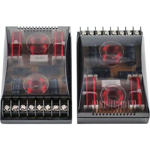 3 Way Car Audio Speaker Crossover Sound Quality Booster Home Speaker Tweeter Midrange Bass Three-way Frequency Converter 2pcs