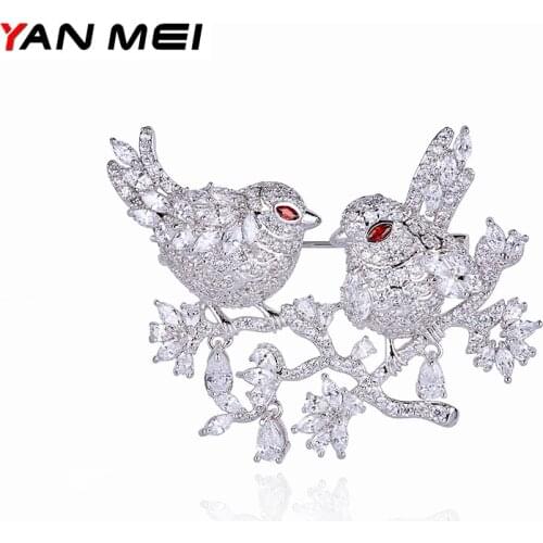 YAN MEI Bird Brooches For Clothes