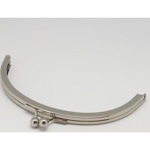 19cm round bead clasp arc-shaped no hole silver purse frame DIY Kiss lock bag coin purse accessories 3pcs/lot