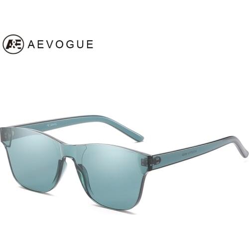 AEVOGUE Sunglasses For Women 2019 New Fashion Transparent Candy Color Square Men Brand Designer Rimless oculos de sol AE0619