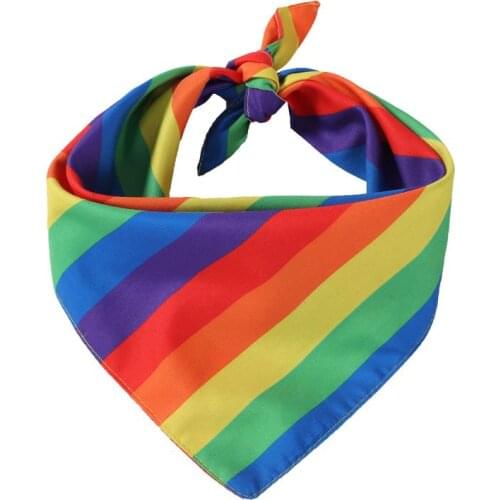 1pc Pet Dog Bandana Collar Neckerchief Rainbow Triangle Neck Scarf Saliva Towel Handkerchief Pet Fashion Accessories Supplies
