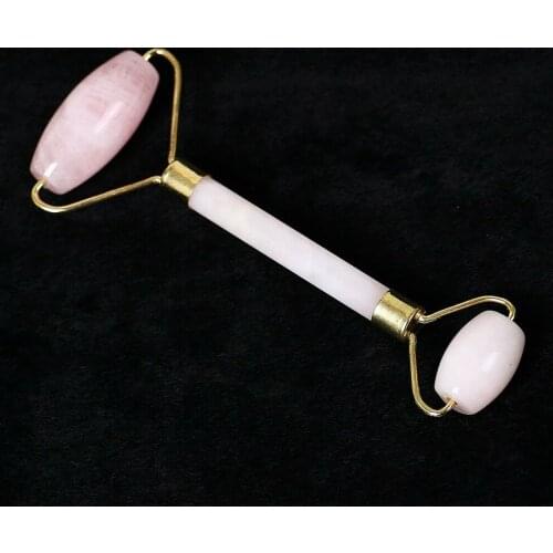1 pc Natural Rose Quartz Crystal Roller Massage Wand Powerful Healing Anti-Aging Tool For Gifts