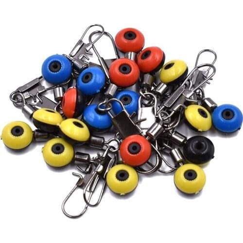 10pcs/lot Fishing Float Bobber Stops Space Beans Sinker Hook Shank Clip Connector Rolling Swivels Snaps