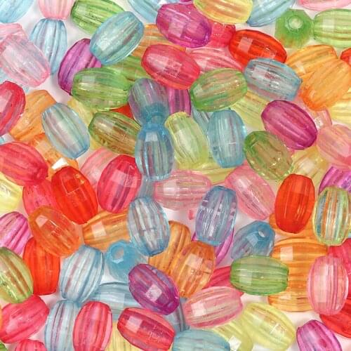50pcs/lot Acrylic Mixed Color Faceted Bucket Beads For DIY Jewelry Making Supplies Findings